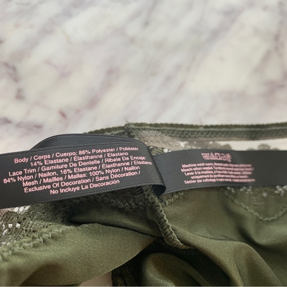 Army Green Mesh & Lace Cheeky Panty - Picture 5 of 8